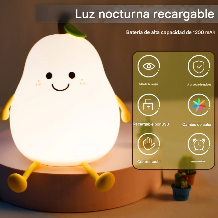Lámpara nocturna LED en forma de pera 🍐